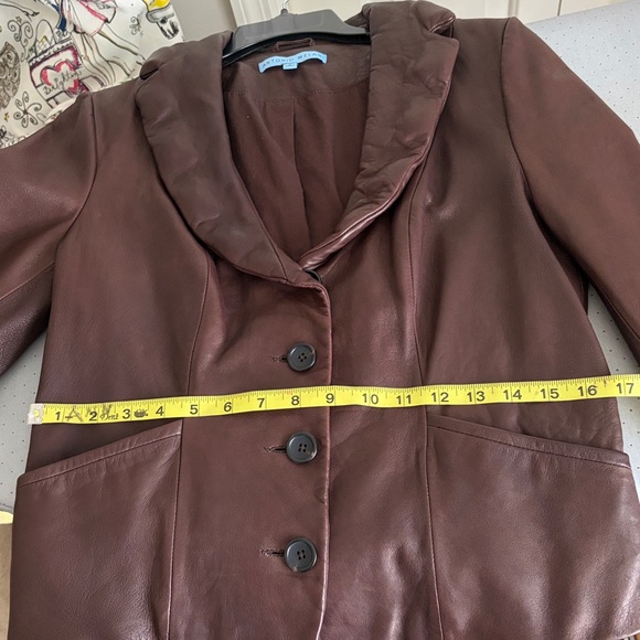 Butter-soft lamb skin chocolate brown Antonio Melani leather jacket, S - Picture 13 of 13